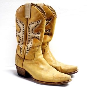 Frye Daisy Duke Leather Cowboy Boots Women's 7.5